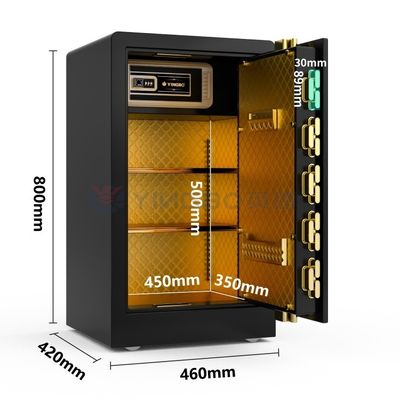 Katı Çelik Akıllı Ev Lüks Ev Kasası 46kg Parmak izi kilitli kasası YB/RS-80