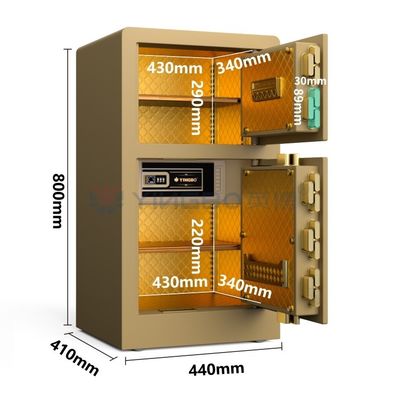 YB/RS-80D Altın Biometrik Kilitli Güvenlik Kasası