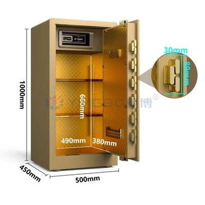 Ev Güvenliği Parmak izi biyometrik kilit kasası H1000mm YB/RS-100 Altın