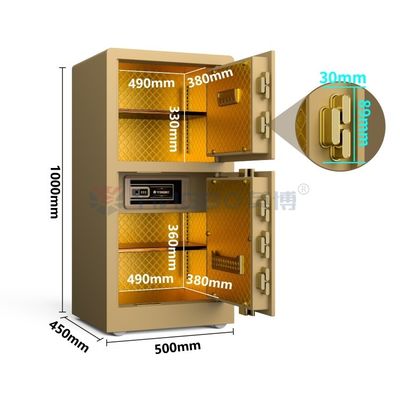 Parmak izi dijital kilitli ev güvenlik kasası H1000mm Altın YB/RS-100D