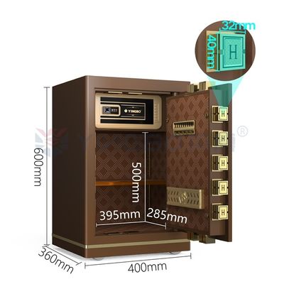 Çift Alarm Katı Çelik Ofis Kasası Güvenlik için Elektronik Kilit H600mm