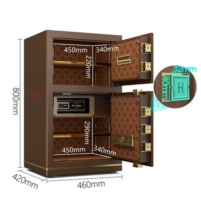 İkili Alarm Akıllı Elektronik Dijital Ofis Güvenlik Kasası H800mm