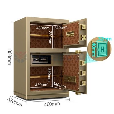 Ofis güvenliği için çift kapılı 46 kg lüks elektronik kasa YB/N7-80D