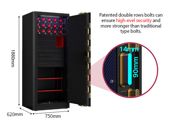Watch Winder And Drawers Jewelry Safe Box Solid Steel 6mm Removable shelves 395kg