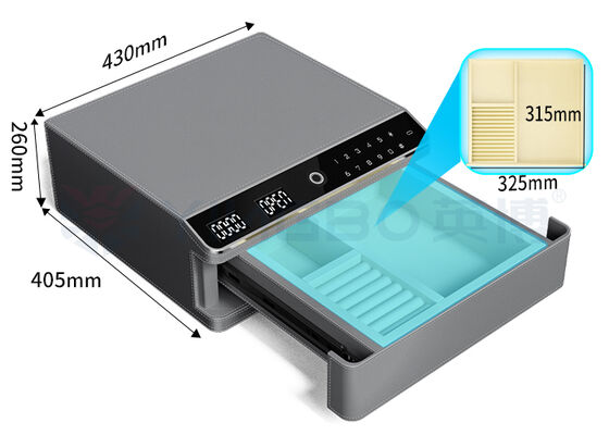 Deri kaplı mücevher kasası, çift alarm ve otomatik açma, tek katmanlı