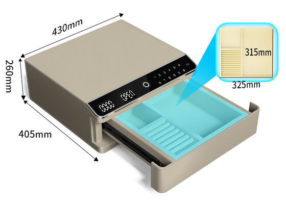 Tek katmanlı deri sarılı mücevher kasası biyometrik kilitli ve çelik gövde ile