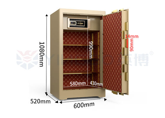 H1080mm Ticari Kasası Katı Çelik İnşaat Bankası Kasası